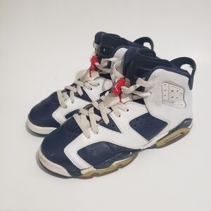 Nike Air Jordan 6 Retro 2024 "Olympic" (GS) 6.5Y 384665-164 Repairs Needed.